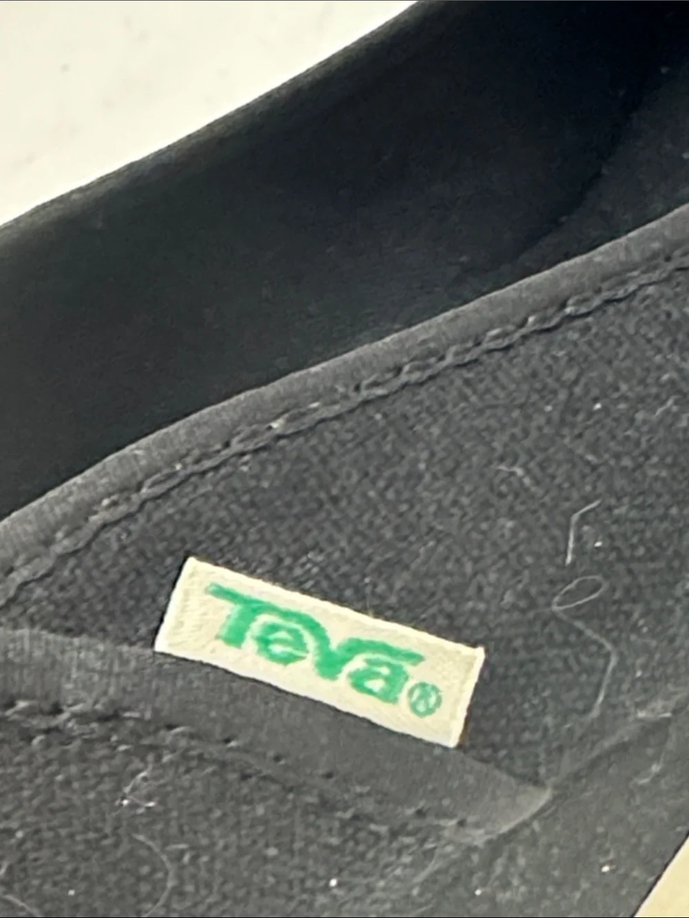 Teva Black Canvas Peep-Toe Wedge Heels Much Size 5 KET10160A